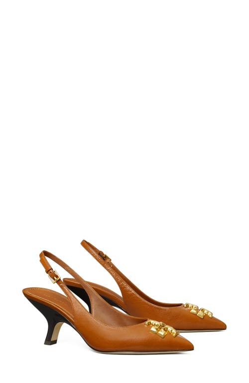 Tory Burch Eleanor Pointed Toe Slingback Pump In Gold