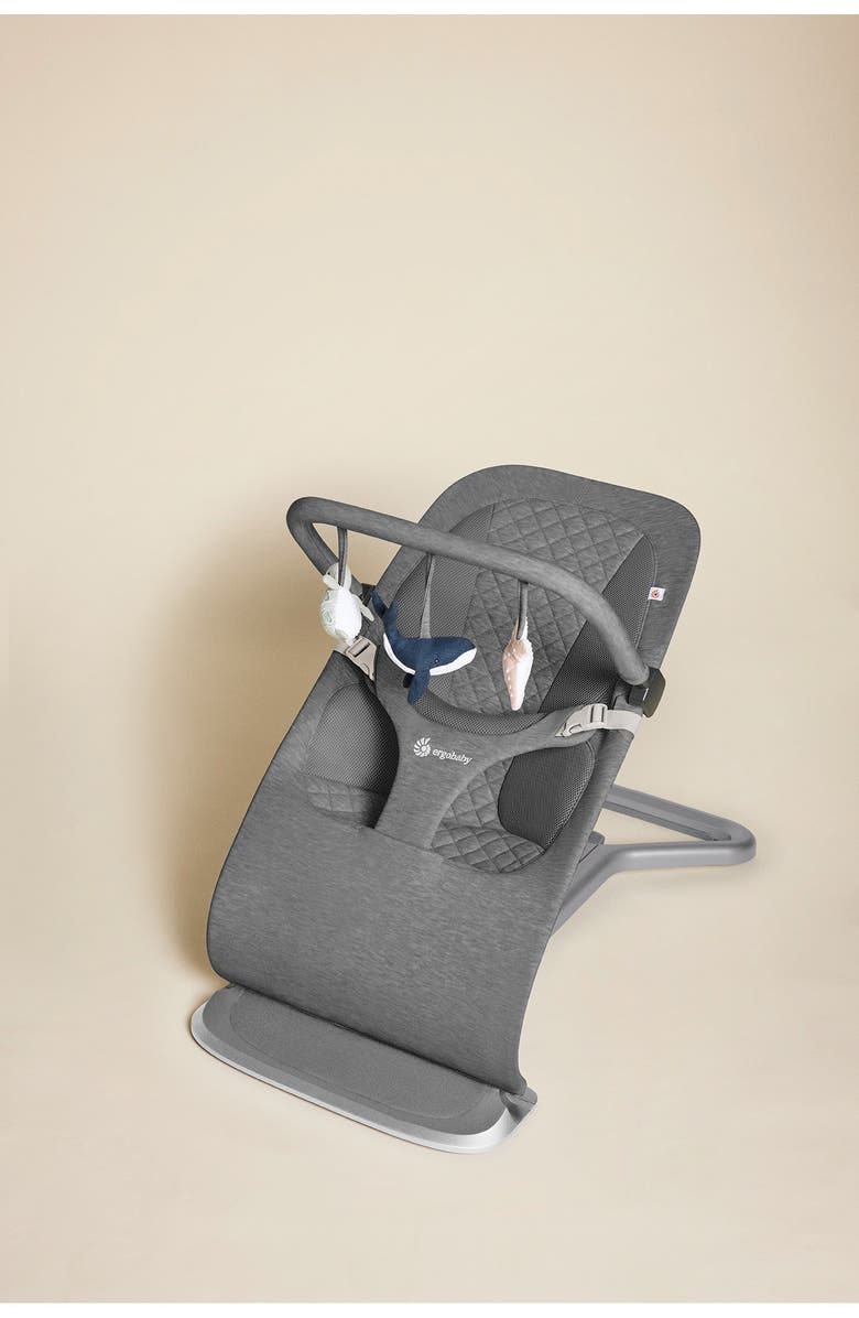 ERGObaby Evolve Bouncer Ocean Wonders Toy Bar, Alternate, color, Charcoal Grey