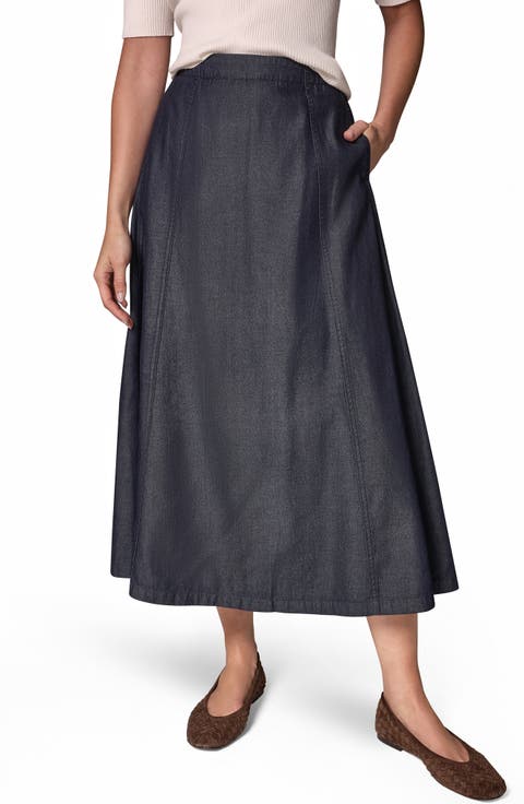 A-Line Chambray Skirt