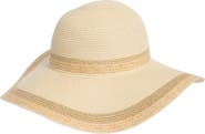 Calvin Klein Metallic Raffia Straw Sun Hat