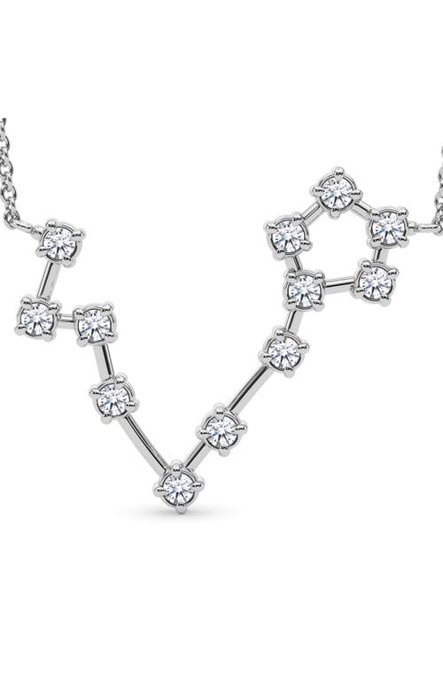 Hautecarat Pisces Constellation Lab Created Diamond Necklace In 18k White Gold