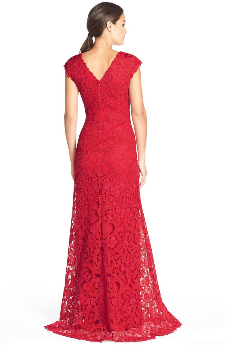 Tadashi Shoji Corded Lace A-Line Gown, Alternate, color, 