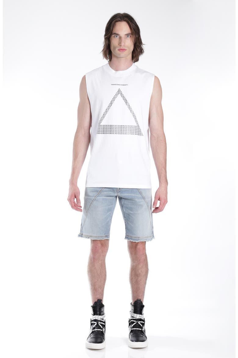 Mero Slim Raw Hem Cutoff Denim Shorts, Alternate, color, ACID