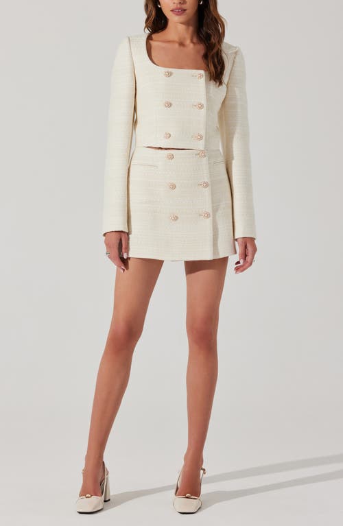 Astr The Label Rosario Wool Blend Tweed Jacket In Cream