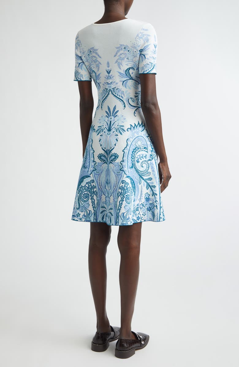 Etro Paisley Double Knit Jacquard Sweater Dress, Alternate, color, Sugar Paper Blue