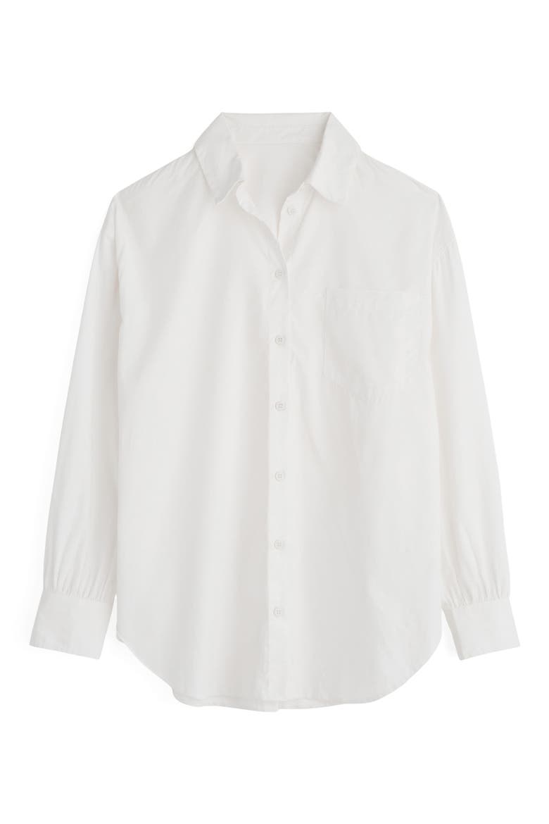 Sea Path Oversize Organic Cotton Poplin Button-Up Shirt, Alternate, color, SALT