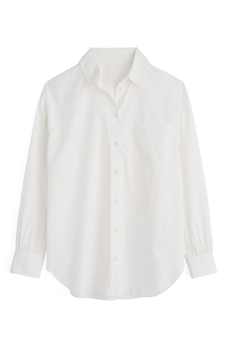 Seasalt Cornwall Sea Path Oversize Organic Cotton Poplin Button-Up Shirt, Alternate, color, Salt