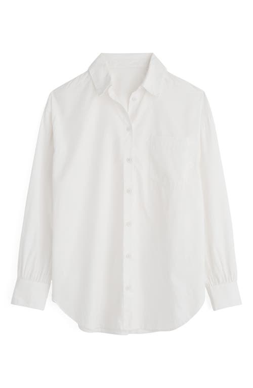 Seasalt Cornwall Sea Path Oversize Organic Cotton Poplin Button-up Shirt In White