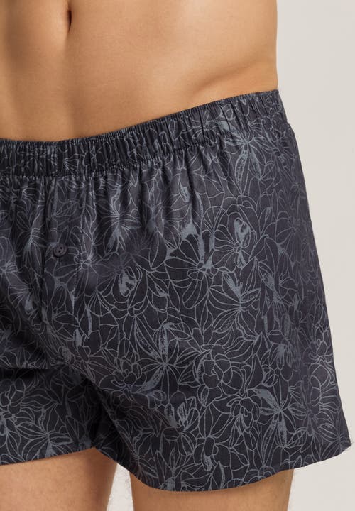 Hanro Selection Satin Cotton Boxers In Blue