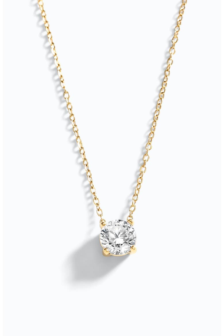 Dainty Solitaire Pendant Necklace, Main, color, Gold