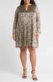 Marina Metallic Shift Dress