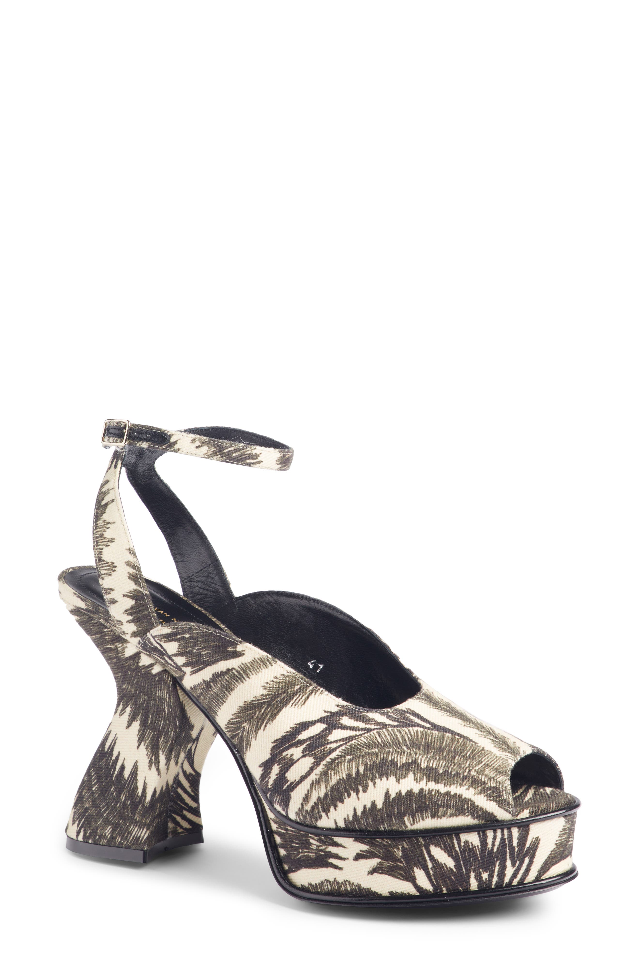 Dries Van Noten Wave Heel Platform Sandal, Main, color, 