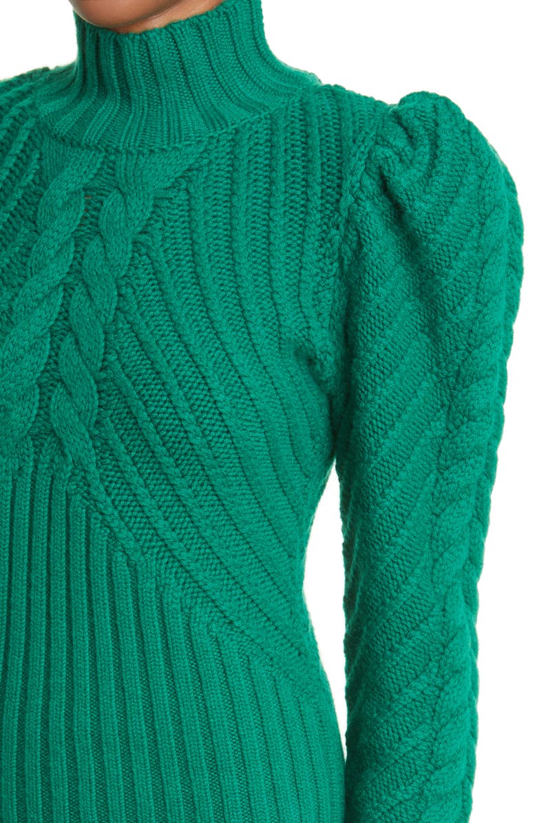 Zimmermann Celestial Cable Stitch Turtleneck Cashmere Blend Sweater, Alternate, color,