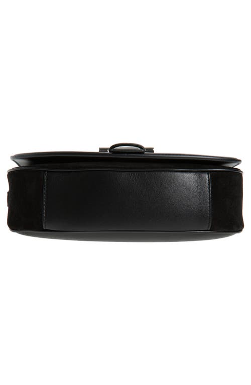 Alexander Mcqueen T-bar Leather Shoulder Bag In Black/silver