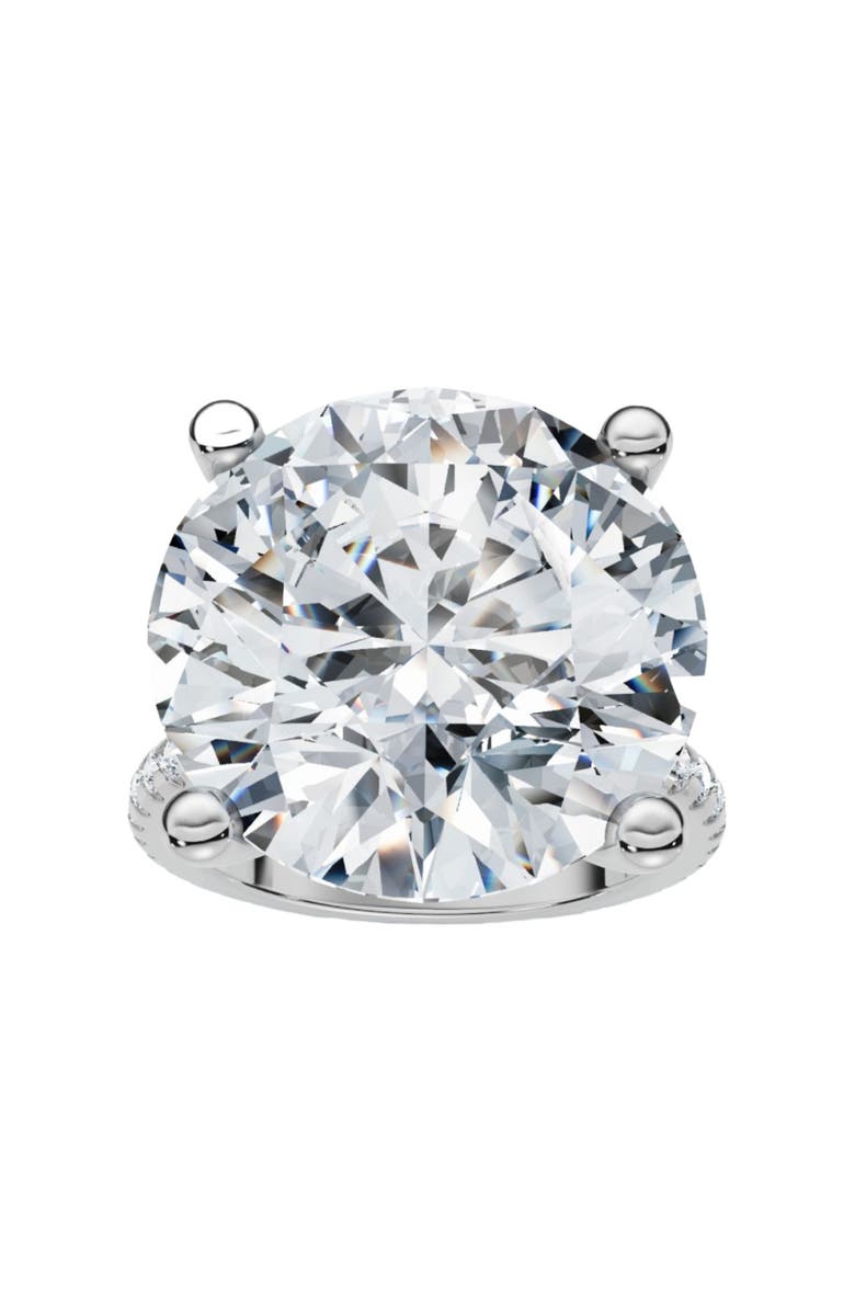 Bliss Diamond Certified 10 1/3Ct Round Diamond Engagement Ring With Accents 14k Gold Lab Grown, Main, color, 