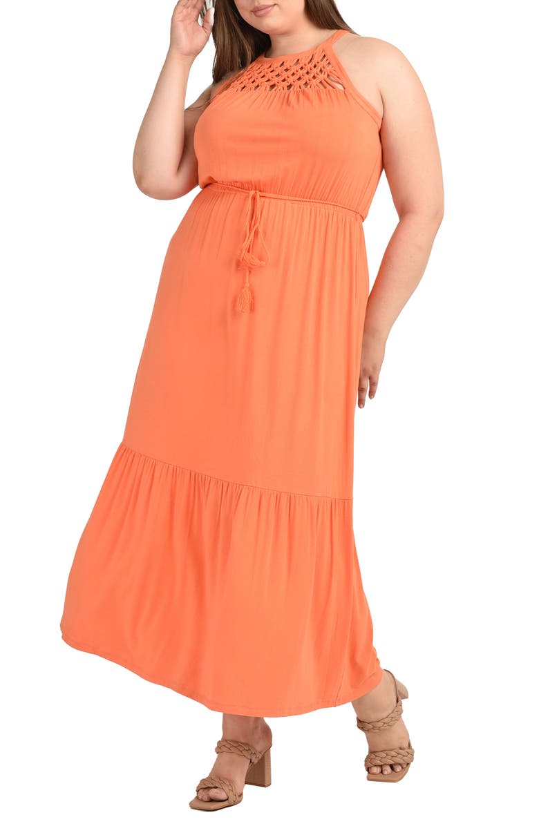 Daniel Rainn Halter Neck Maxi Dress, Alternate, color, 