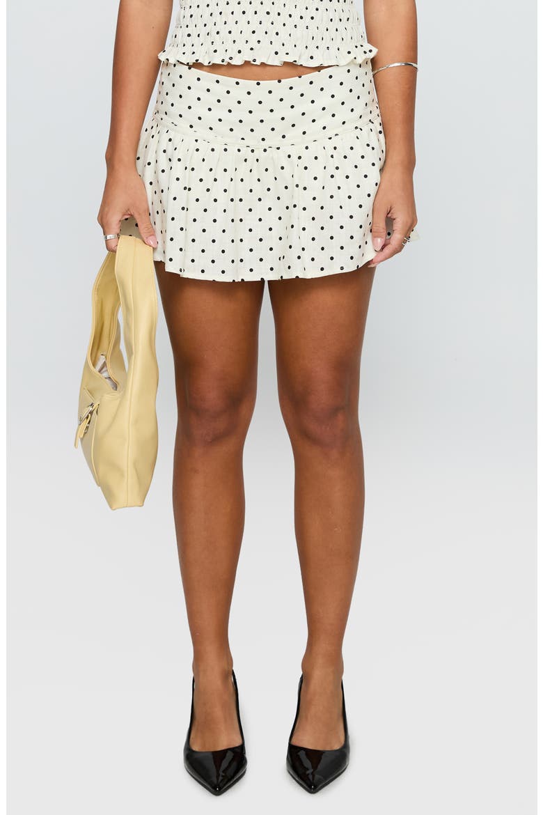 Tovie Linen Blend Skort, Main, color, CREAM POLKA