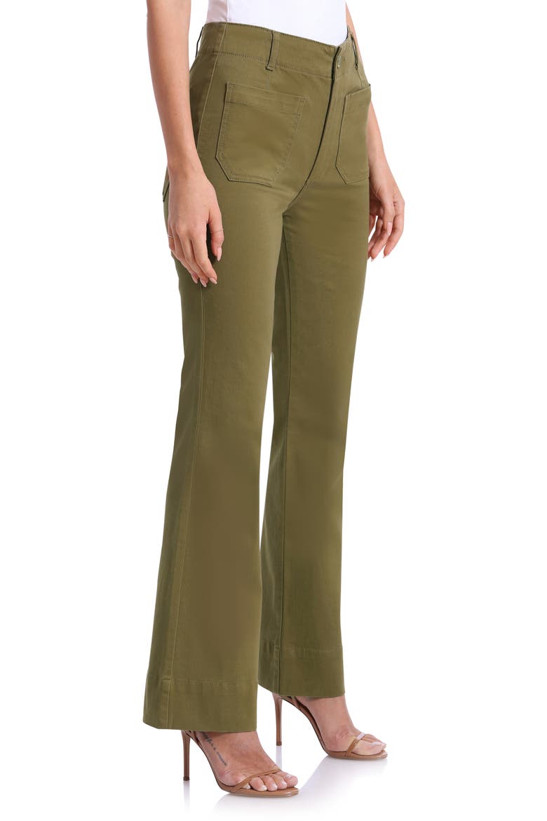 Stretch Cotton Flare Pants, Alternate, color, OLIVE