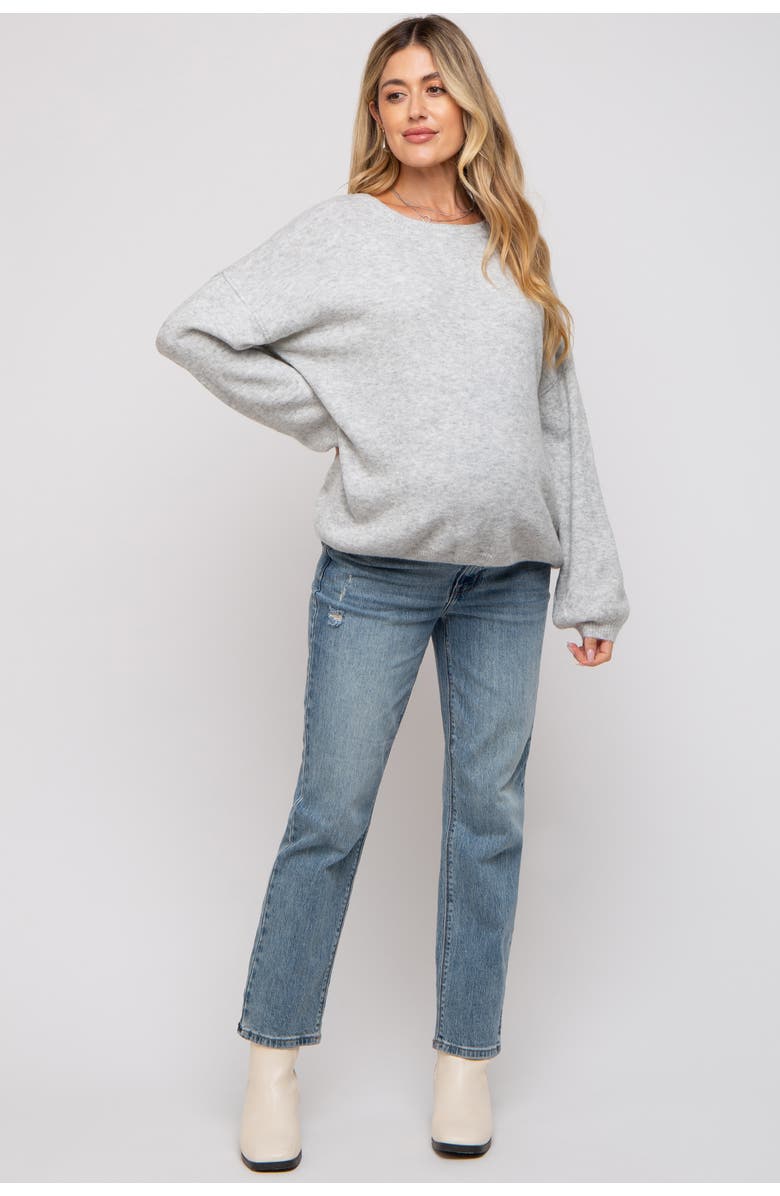 PinkBlush Basic Drop Shoulder Sweater, Alternate, color, Silver