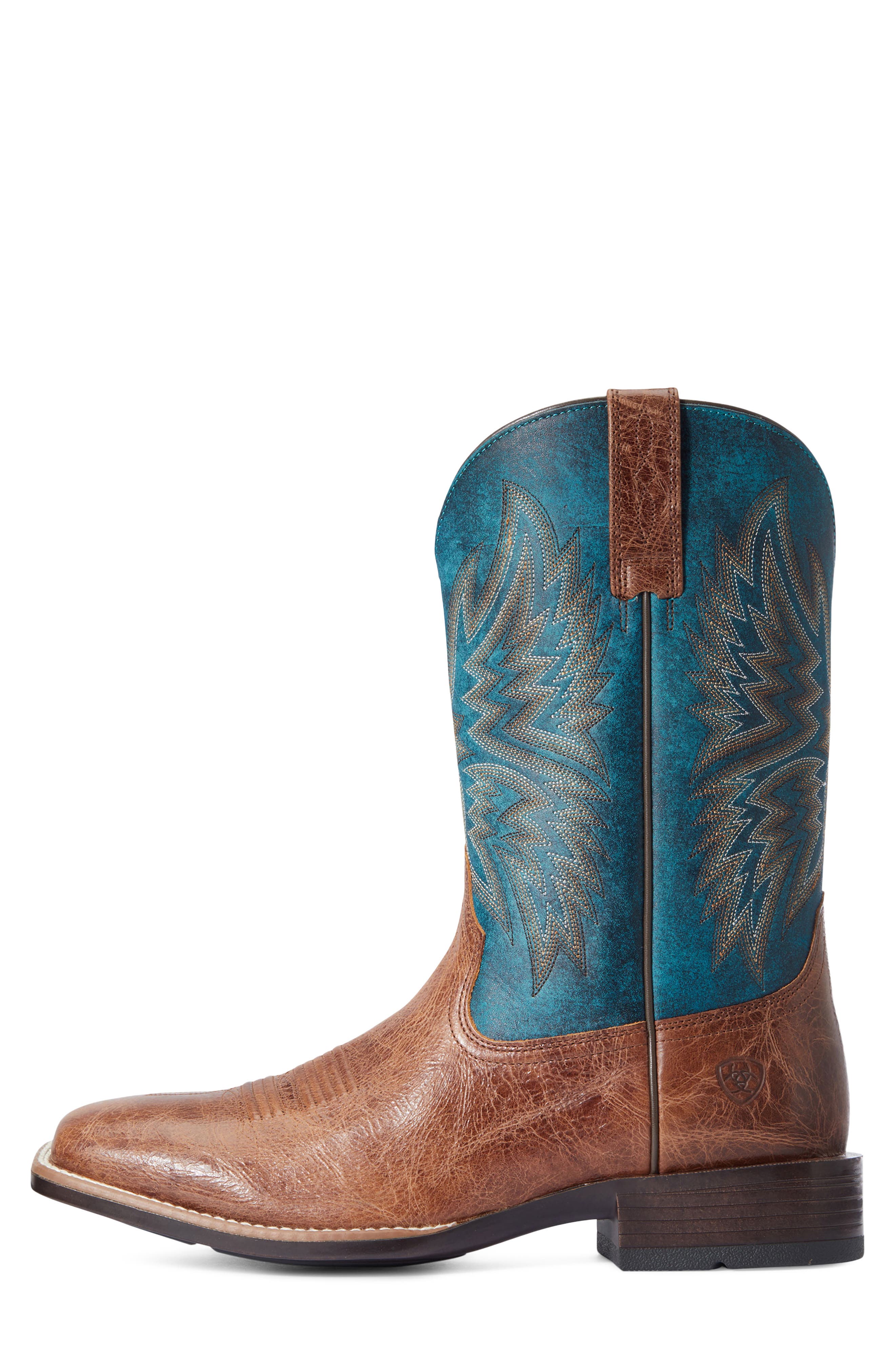 Valor Ultra Leather Western Boot, Alternate, color, DARK TAN/ ROCKY