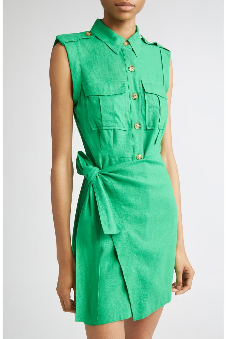 Giselle Sleeveless Cargo Shirtdress, Alternate, color, KELLY GREEN