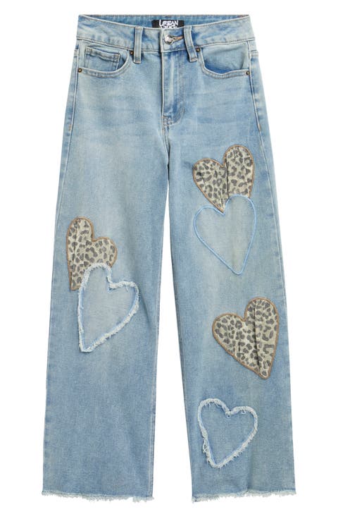 Kids' Patchwork Loose Wide Leg Jeans