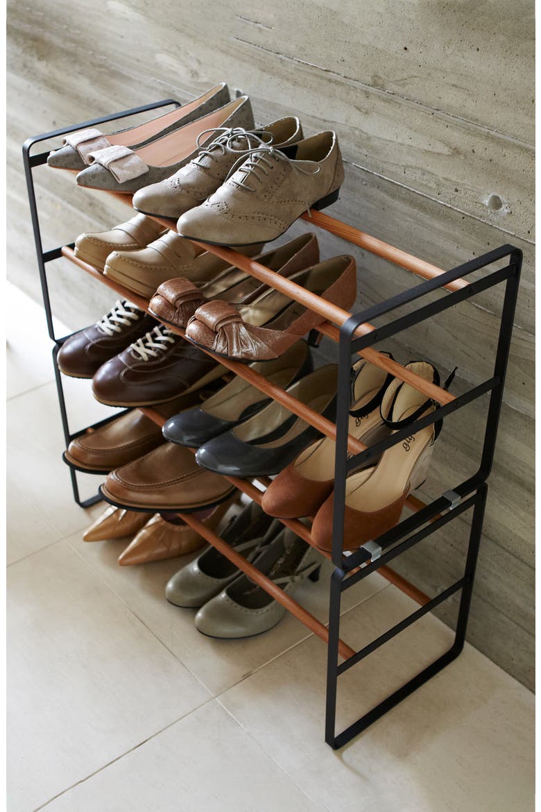 Plain Black Shoe Rack, Alternate, color, BLACK