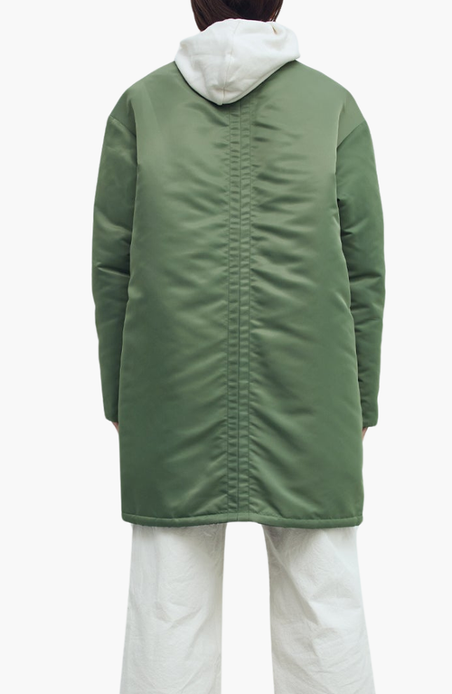 Caalo Reversible Sustainable Down Coat In Olive Green/dark Teal