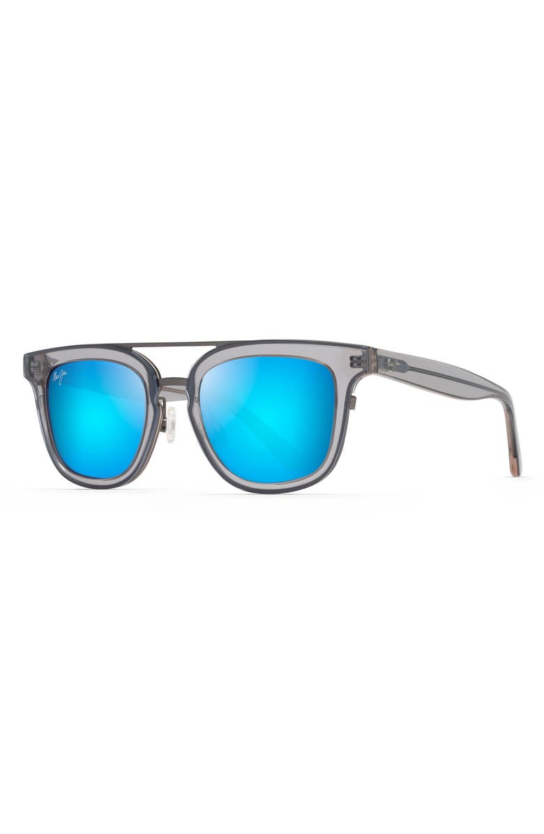 Maui Jim Relaxation Mode 49mm Polarized Square Sunglasses, Alternate, color, Dove Grey/ Blue Hawaii