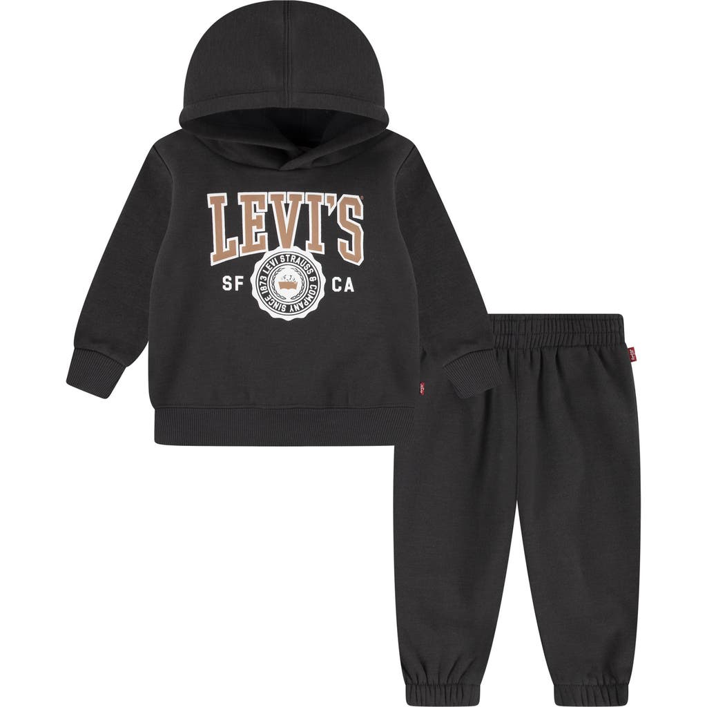 Levi's Fleece Logo Hoodie & Joggers Set In Black