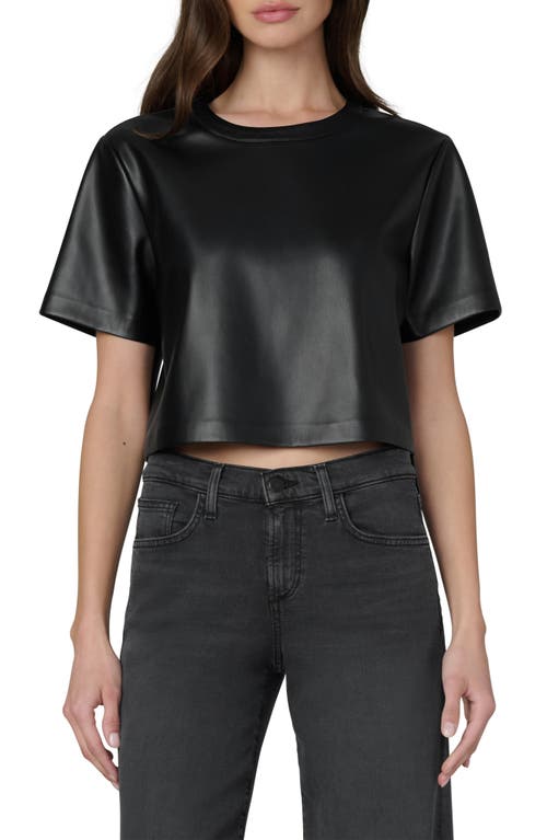 Joe's The Boxy Crop Faux Leather T-shirt In Black
