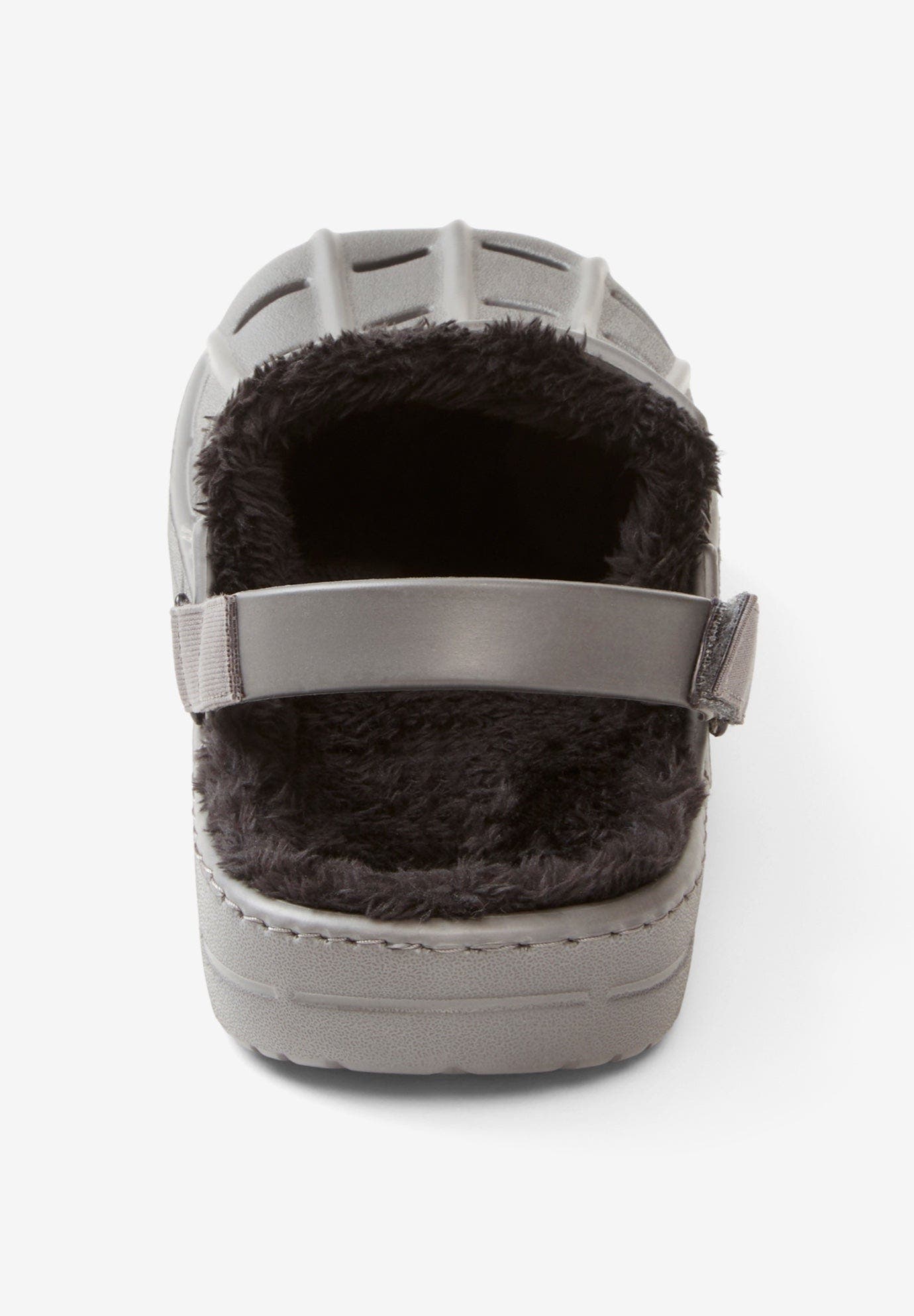 KingSize Fur-Lined Rubber Clogs, Alternate, color, Carbon