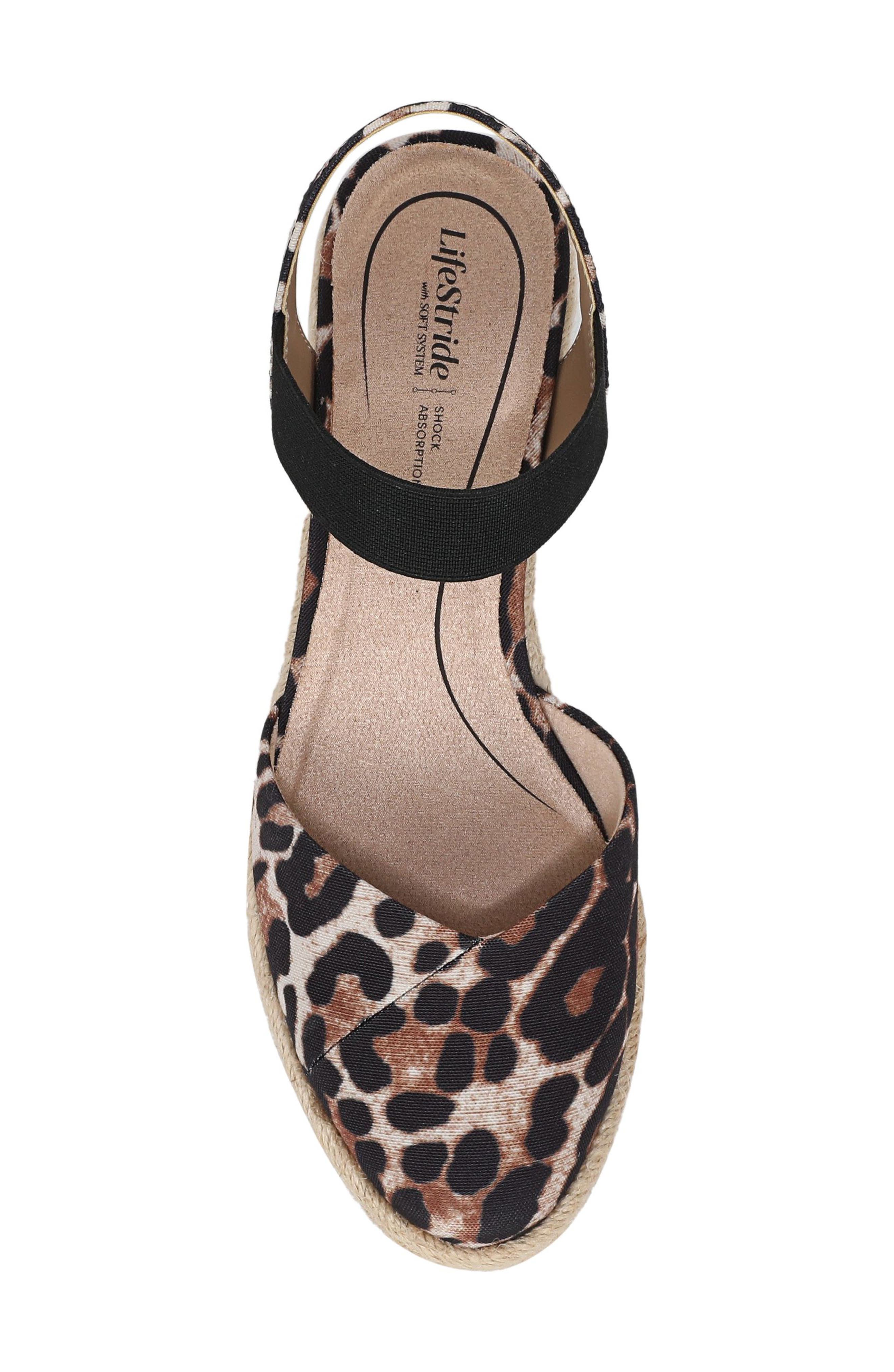 LifeStride Kimmie Ankle Strap Espadrille, Alternate, color, Natural Leopard