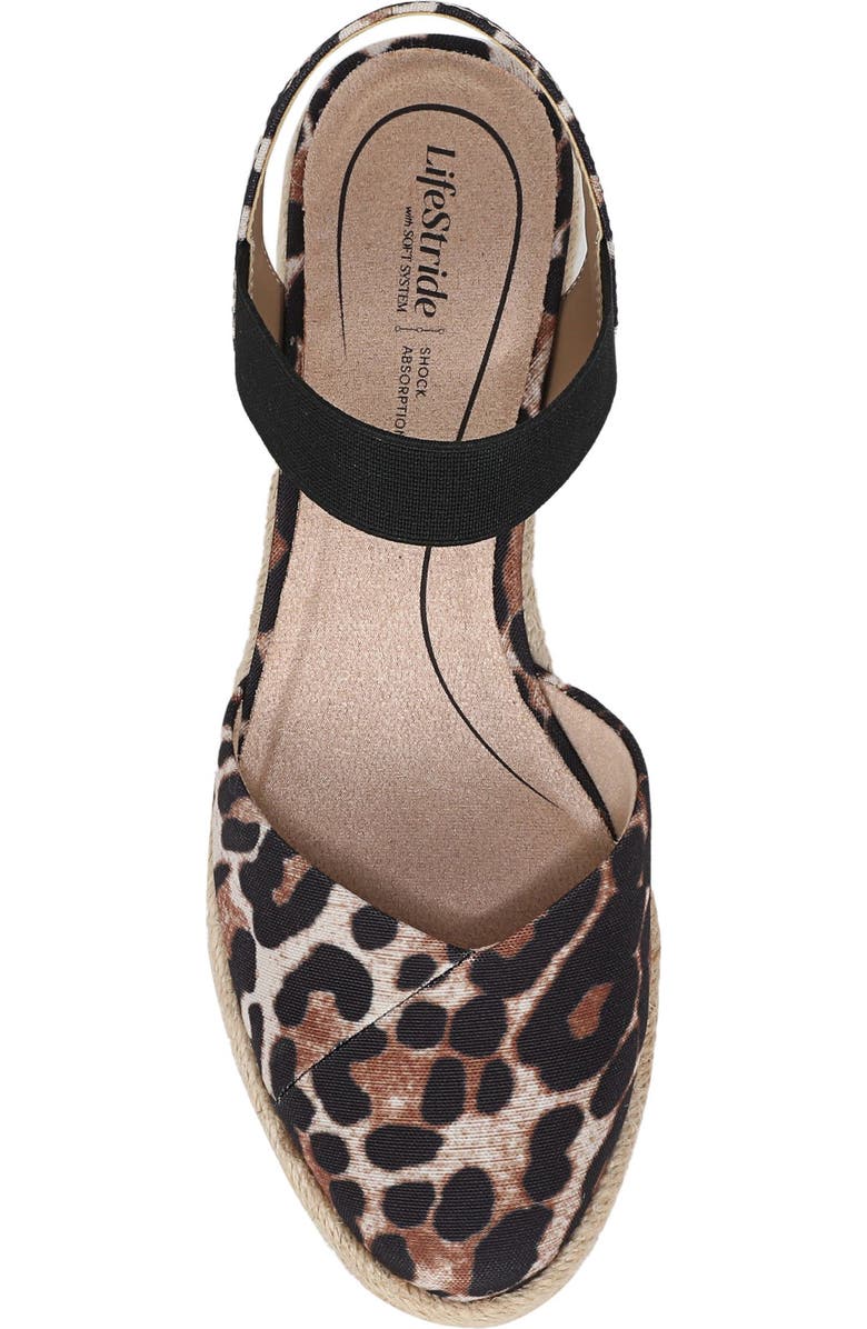 LifeStride Kimmie Ankle Strap Espadrille, Alternate, color, Natural Leopard