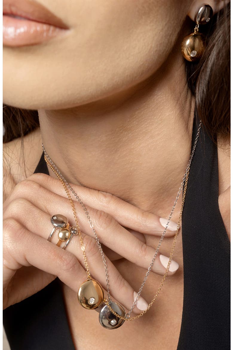 Skipping Stone Pendant Necklace, Alternate, color, GOLD