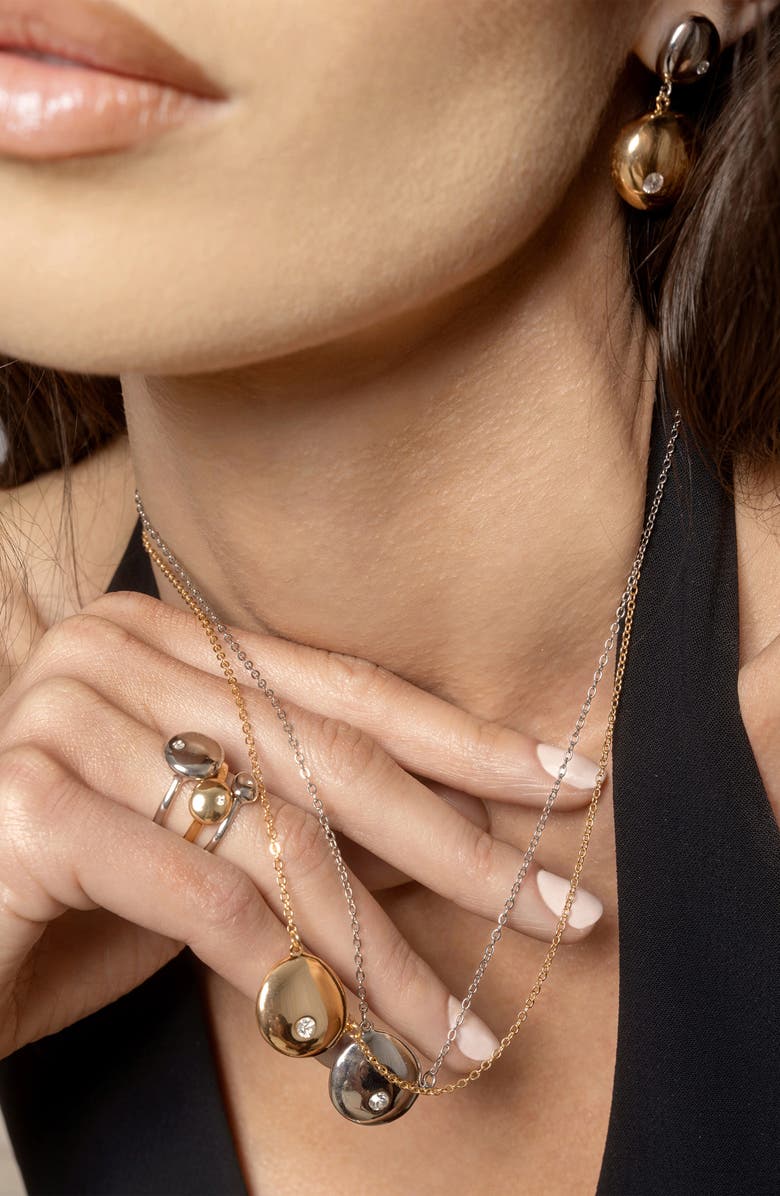 Ettika Skipping Stone Pendant Necklace, Alternate, color, Gold