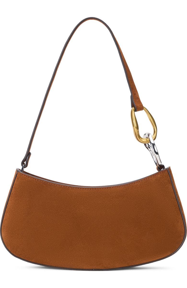 STAUD Ollie Suede Shoulder Bag, Alternate, color, Tabac