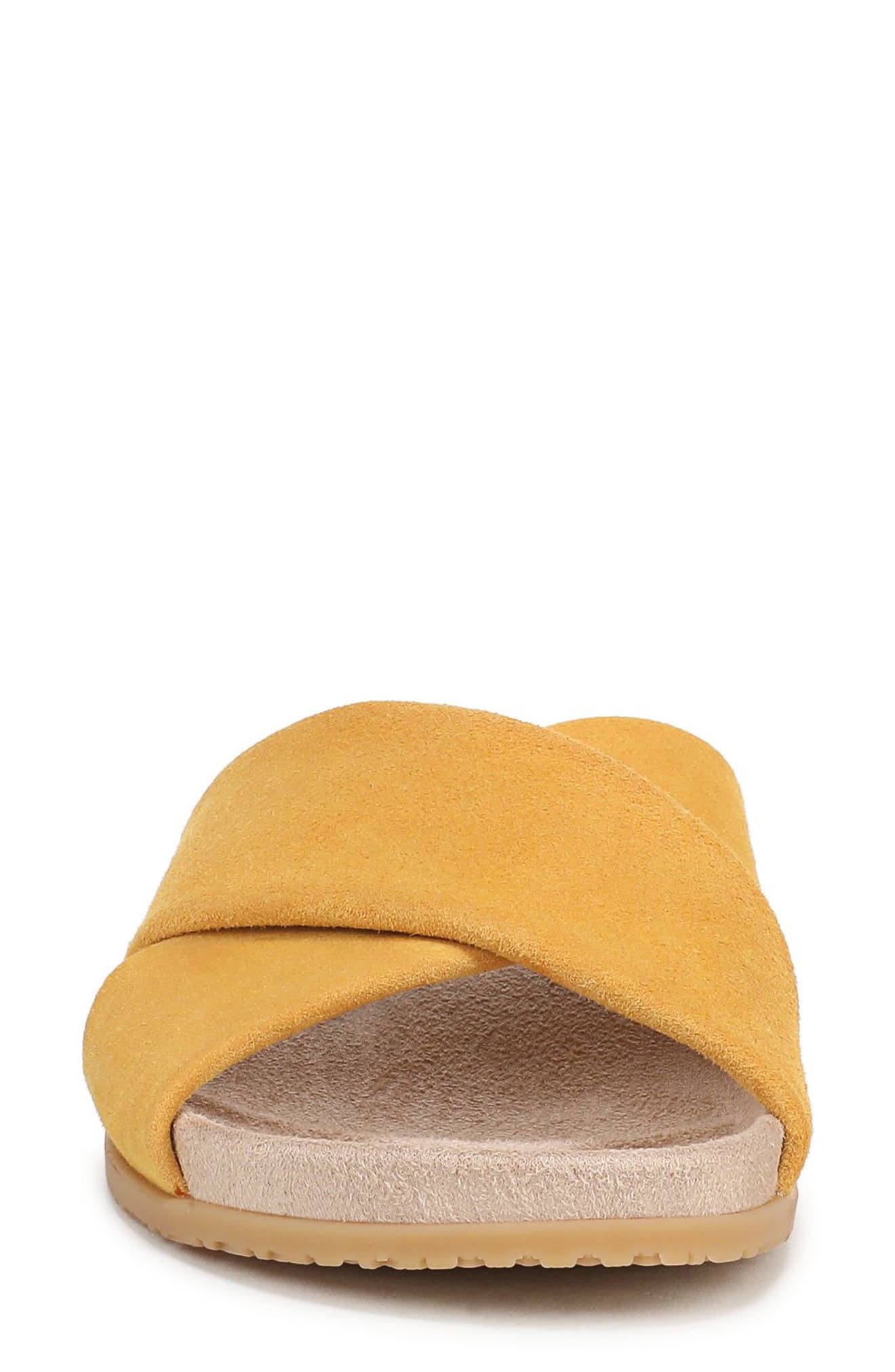 Etna Crossover Slide Sandal, Alternate, color, AMBER YELLOW