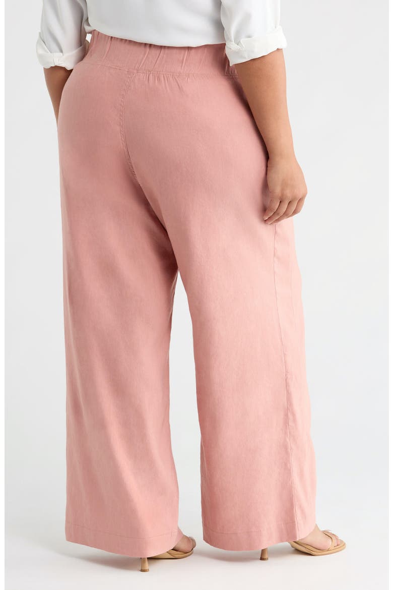Multitasker Linen Blend Wide Leg Plus Size Pant, Alternate, color, Dusty Rose