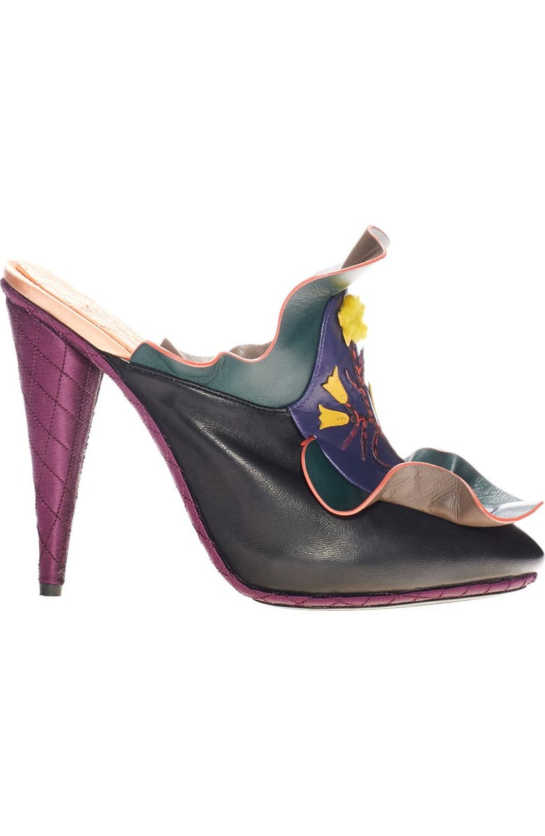 Fendi 'Embroidered Waves' Mule, Alternate, color,