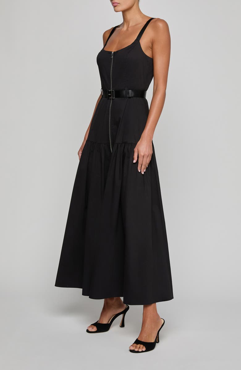 L'AGENCE Rima Belted Front Zip Midi Dress, Alternate, color, 