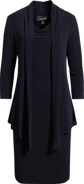 Connected Apparel Long Sleeve Mock Jacket Dress
