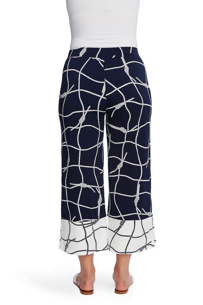 Colorblock Nautical Ropes Crop Wide Leg Trousers, Alternate, color, EVENING NAVY