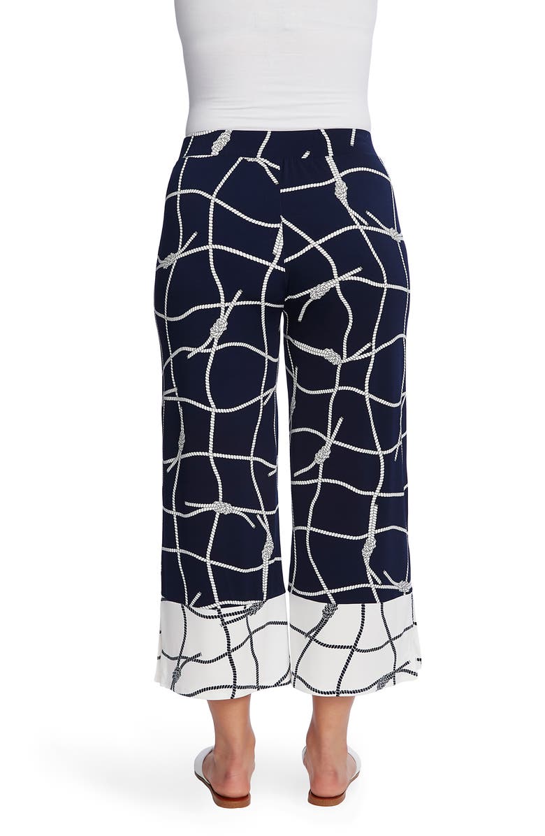 Chaus Colorblock Nautical Ropes Crop Wide Leg Trousers, Alternate, color, 