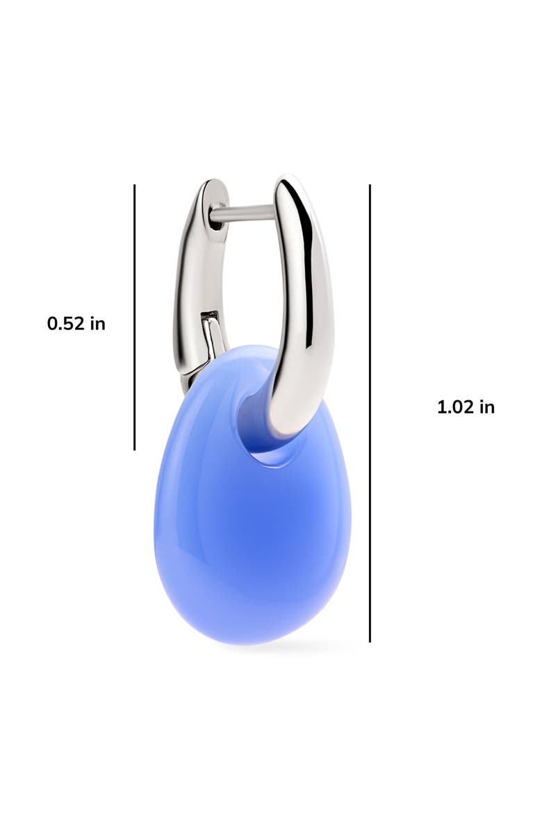 Kayla Clear Drop Hoop Earrings, Alternate, color, SILVER / BLUE