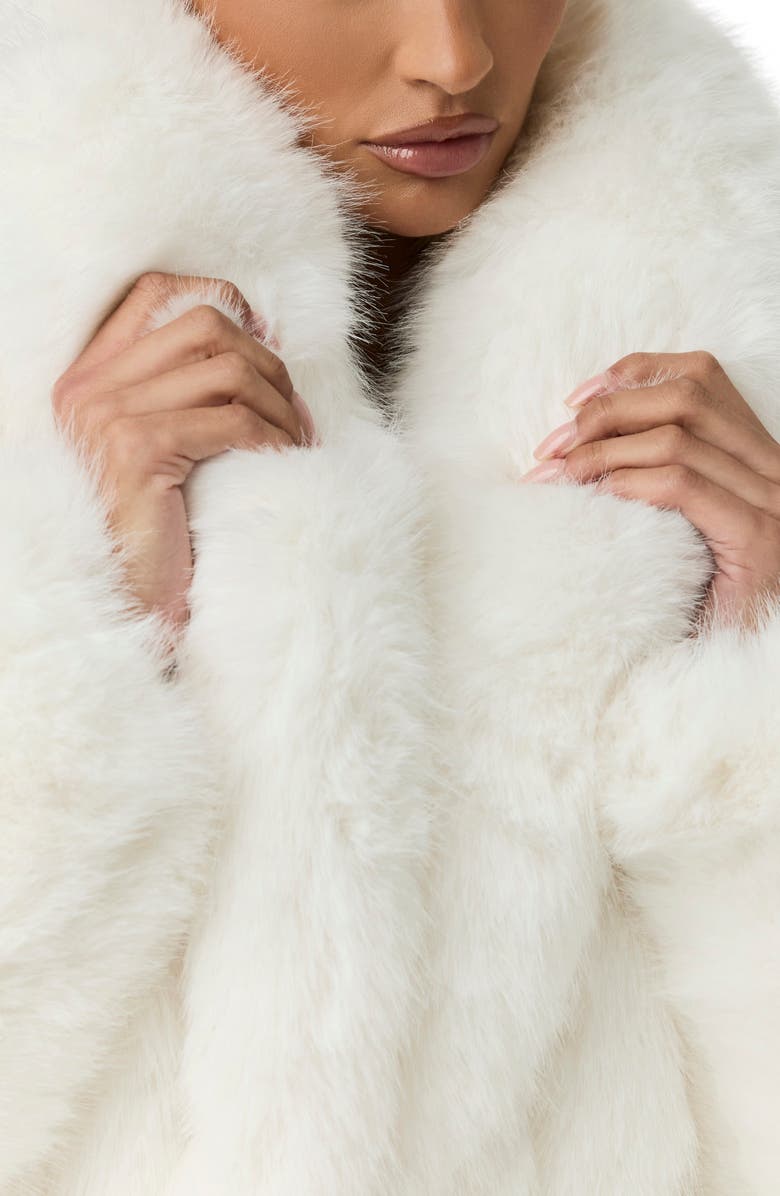 Naked Wardrobe Pelted Faux Fur Coat, Alternate, color, White