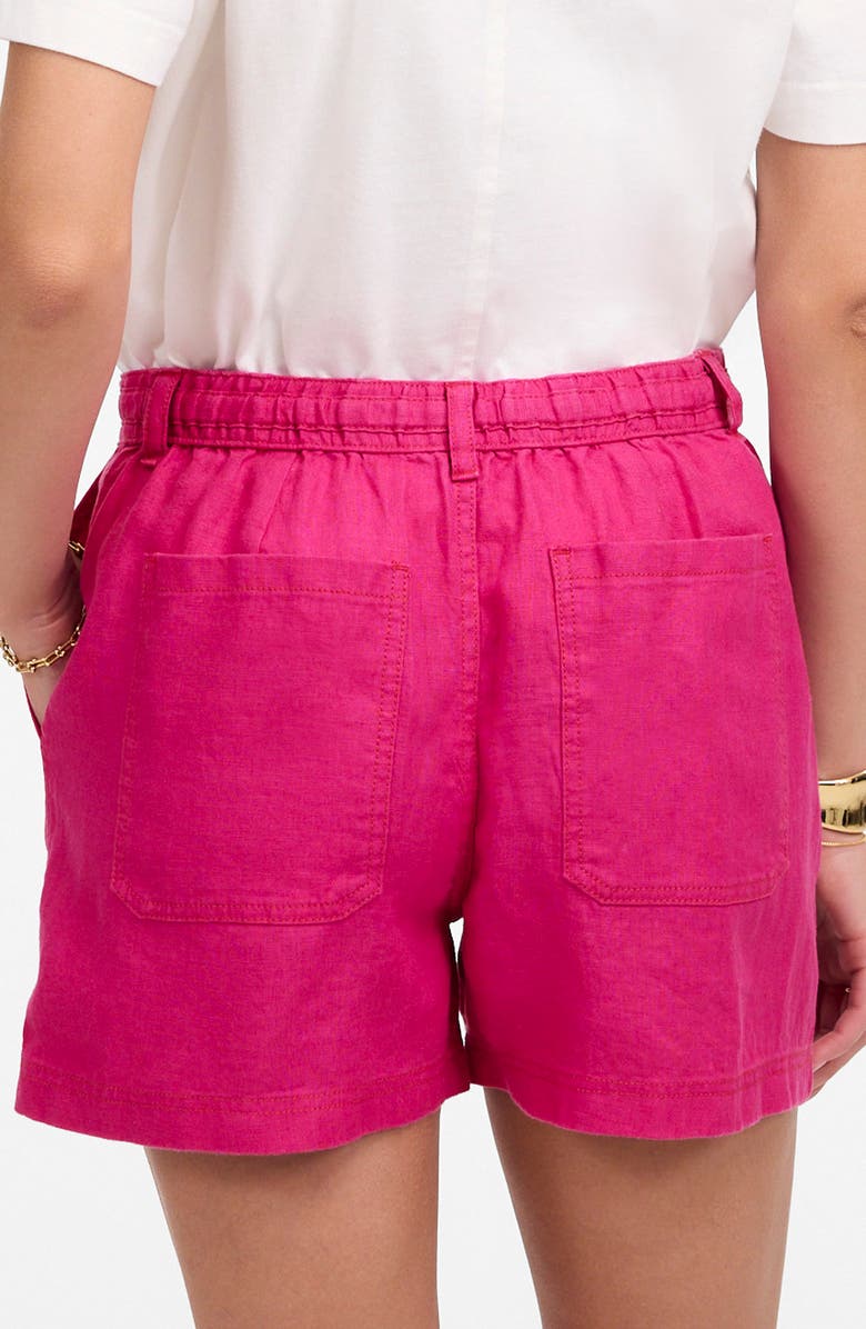 Madewell Drawstring Linen Shorts, Alternate, color, Modern Fuchsia