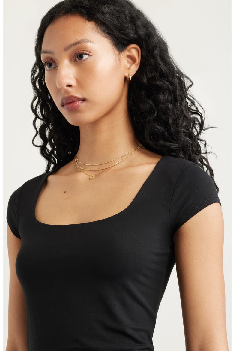 Square Neck Baby Tee, Alternate, color, BLACK