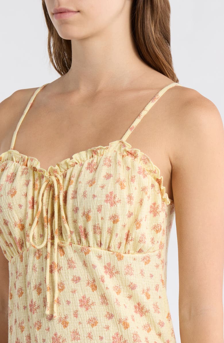 French Connection Ruffle Neck Chemise, Alternate, color, Pale Yellow