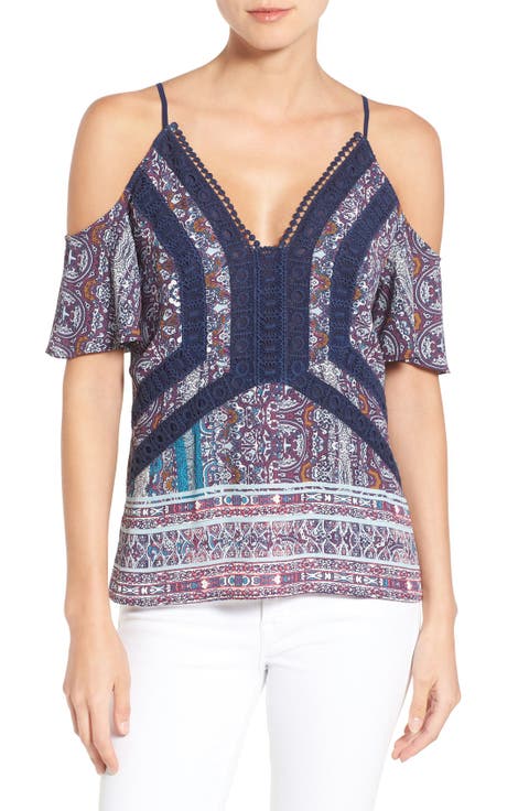 Cold Shoulder Flutter Sleeve Top